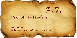 Prorok Tulipán névjegykártya